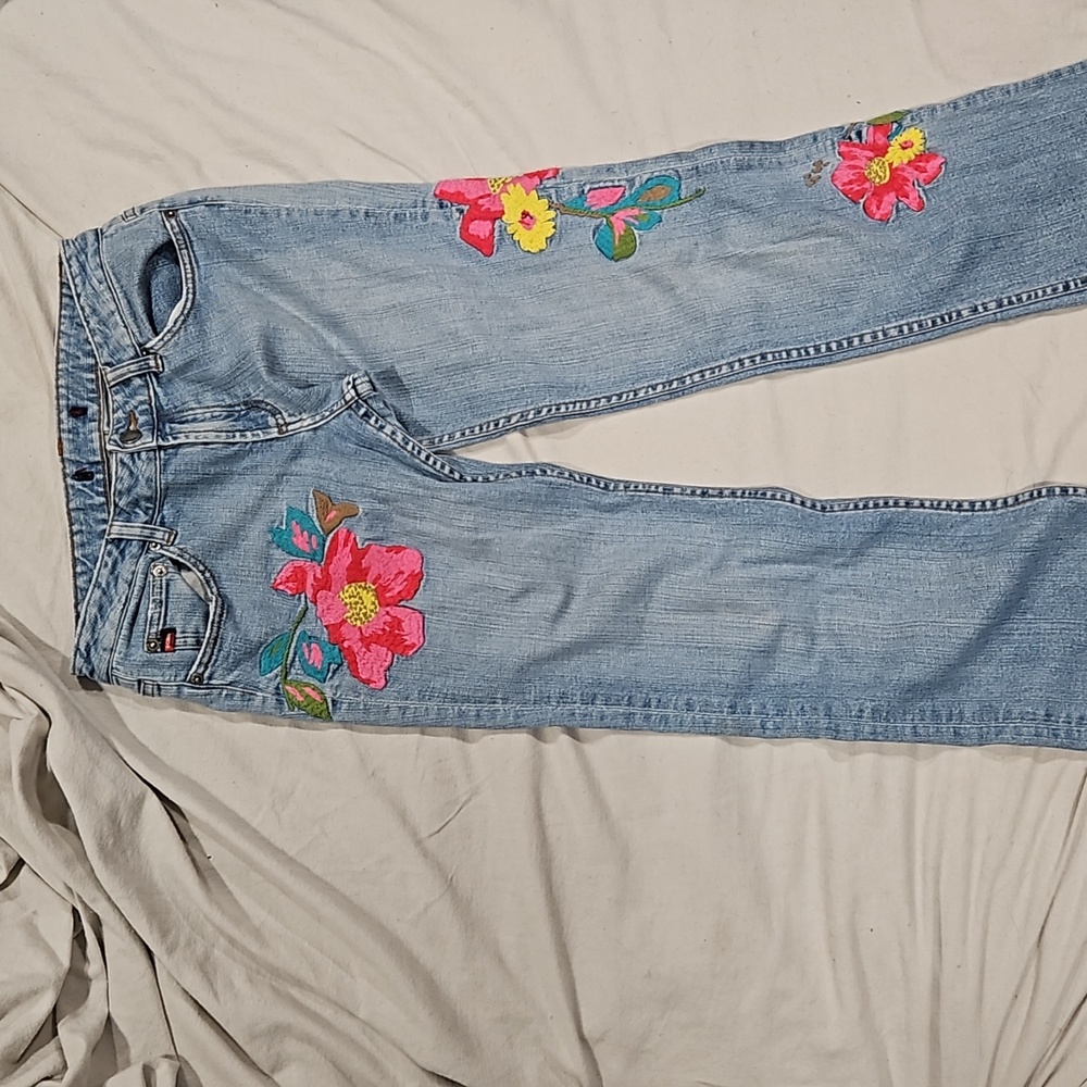 Embroidered Size 6 Vintage BCBG Maz Azria Jeans